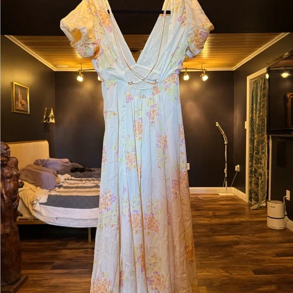 Free People Cream and Yellow Floral Maxi Dress - Picture 3 of 4